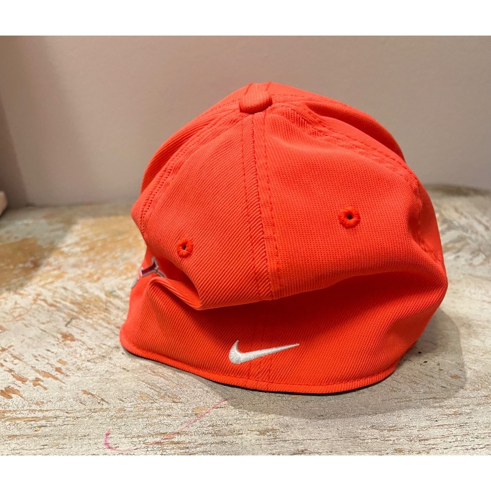 Nike Golf 20XI Flexfit Hat Neon Orange Crimson VR Logo Swoosh Cap Womens - Picture 4 of 7